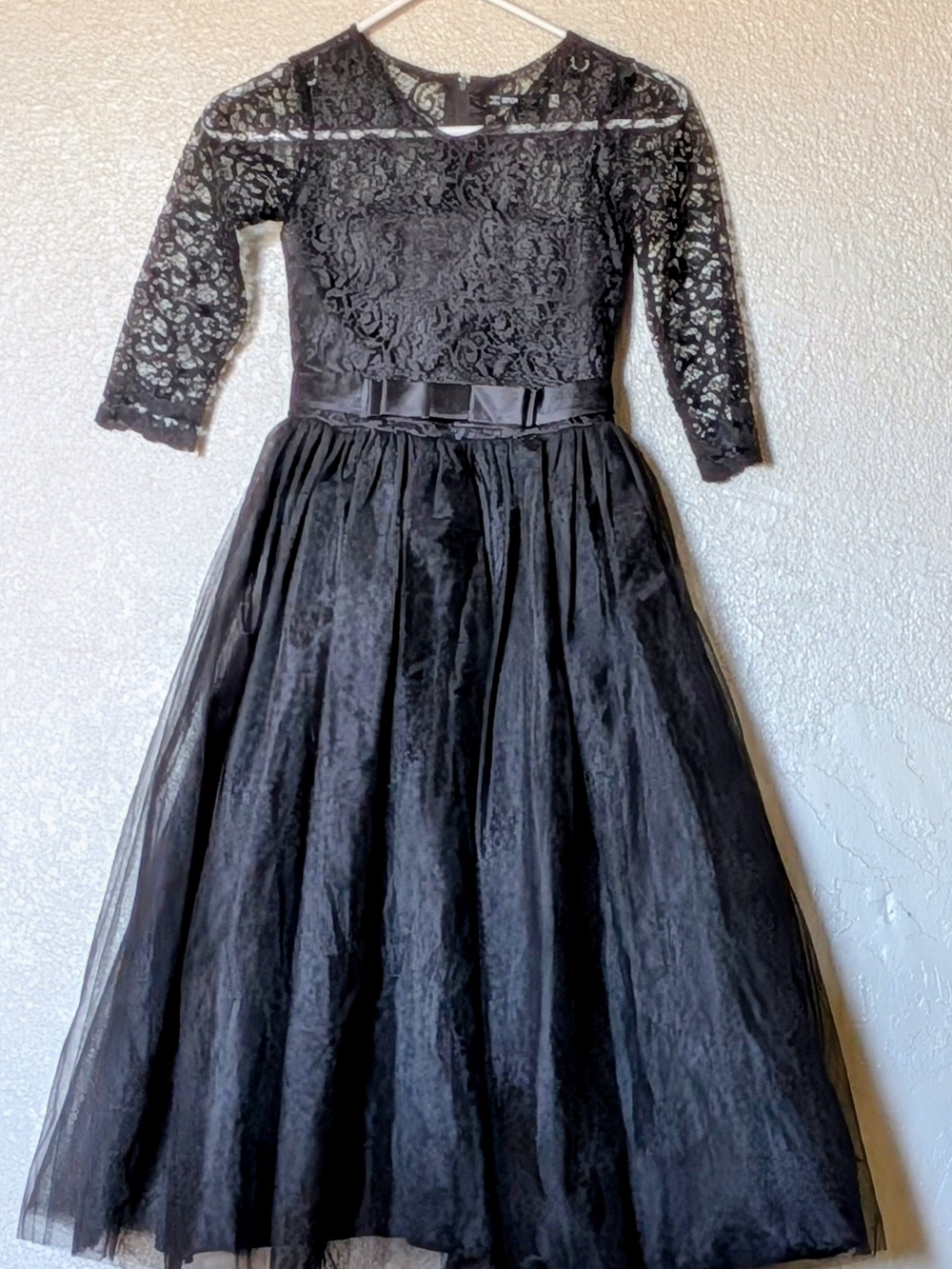 Black Lace Tulle Dress Size 10-12 Perfect For Halloween Wedding Or  Holidays!